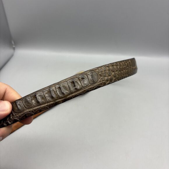 WORTH Made in USA Brown Brown Womens Genuine Alligator Gold Buckle Belt Small 35 main image 10